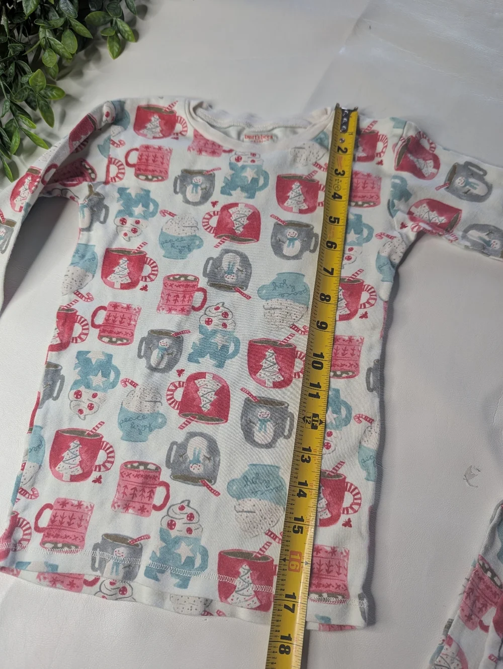 Burts Bee Organic Cotton Christmas Hot Cocoa Pajama Set Size 8